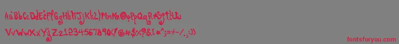 Poti Font – Red Fonts on Gray Background