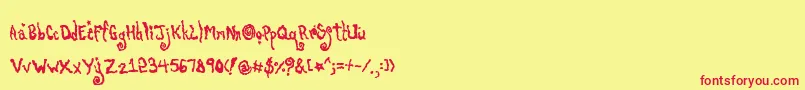 Poti Font – Red Fonts on Yellow Background