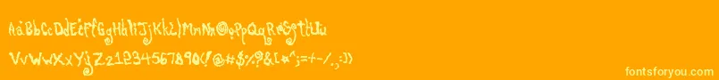 Poti Font – Yellow Fonts on Orange Background
