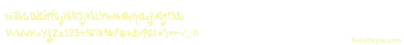 Poti Font – Yellow Fonts on White Background