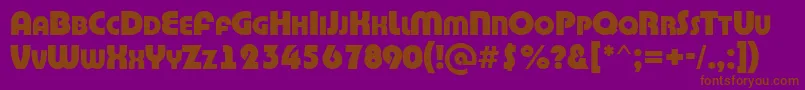 ABighaustitulExtrabold-Schriftart – Braune Schriften auf violettem Hintergrund