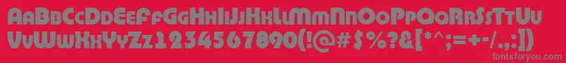 フォントABighaustitulExtrabold – 赤い背景に灰色の文字