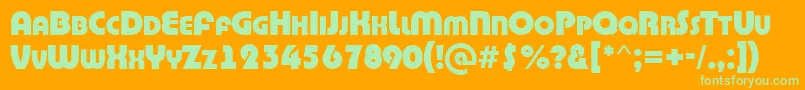ABighaustitulExtrabold Font – Green Fonts on Orange Background