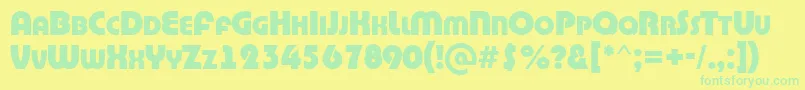 ABighaustitulExtrabold Font – Green Fonts on Yellow Background