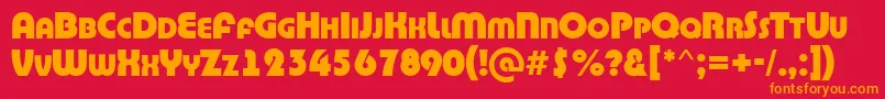 ABighaustitulExtrabold Font – Orange Fonts on Red Background