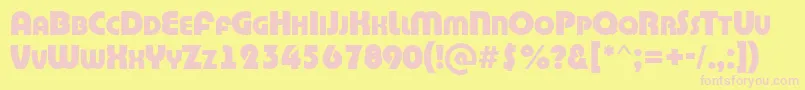 ABighaustitulExtrabold Font – Pink Fonts on Yellow Background