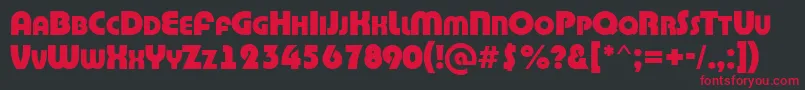 フォントABighaustitulExtrabold – 黒い背景に赤い文字