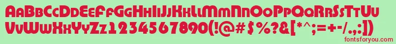 ABighaustitulExtrabold Font – Red Fonts on Green Background