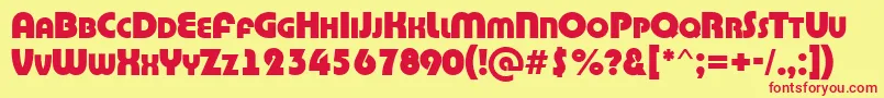 ABighaustitulExtrabold-fontti – punaiset fontit keltaisella taustalla