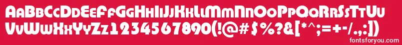 Czcionka ABighaustitulExtrabold – białe czcionki na czerwonym tle