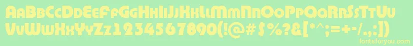 ABighaustitulExtrabold Font – Yellow Fonts on Green Background