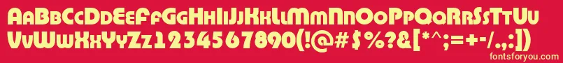 フォントABighaustitulExtrabold – 黄色の文字、赤い背景