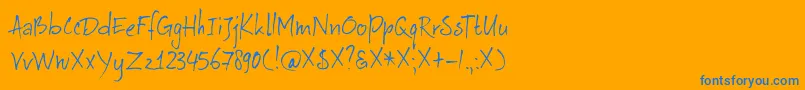DkAuRevoir Font – Blue Fonts on Orange Background