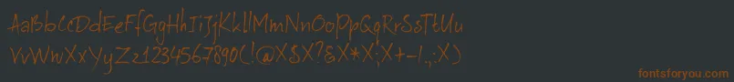 DkAuRevoir Font – Brown Fonts on Black Background