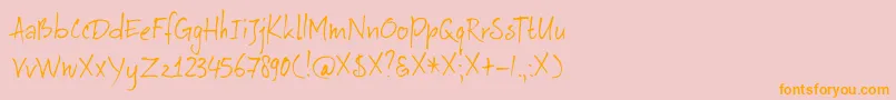 DkAuRevoir Font – Orange Fonts on Pink Background