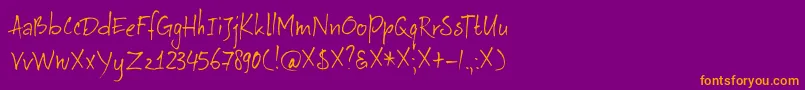 DkAuRevoir Font – Orange Fonts on Purple Background