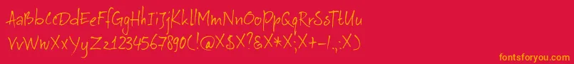 DkAuRevoir Font – Orange Fonts on Red Background