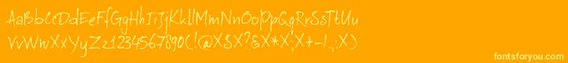 DkAuRevoir Font – Yellow Fonts on Orange Background