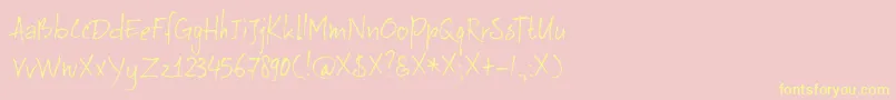 DkAuRevoir Font – Yellow Fonts on Pink Background
