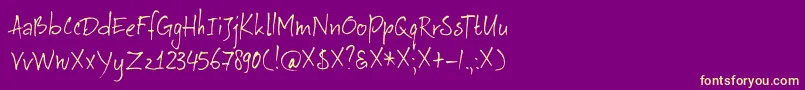 DkAuRevoir Font – Yellow Fonts on Purple Background
