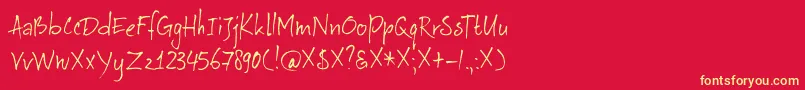 DkAuRevoir Font – Yellow Fonts on Red Background