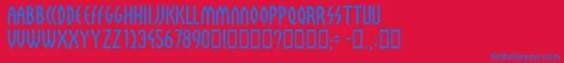 Sulphur Font – Blue Fonts on Red Background