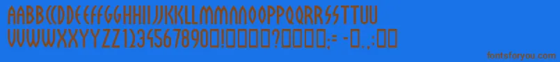 Sulphur Font – Brown Fonts on Blue Background