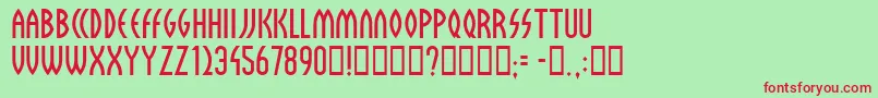 Sulphur Font – Red Fonts on Green Background