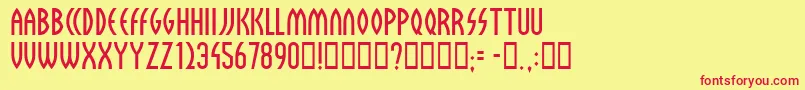 Sulphur Font – Red Fonts on Yellow Background