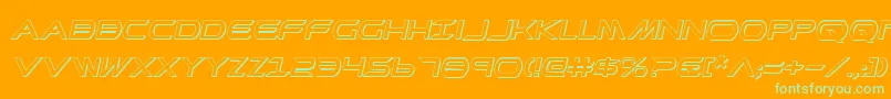 PrometheanShadowItalic Font – Green Fonts on Orange Background