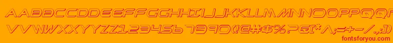 PrometheanShadowItalic-Schriftart – Rote Schriften auf orangefarbenem Hintergrund