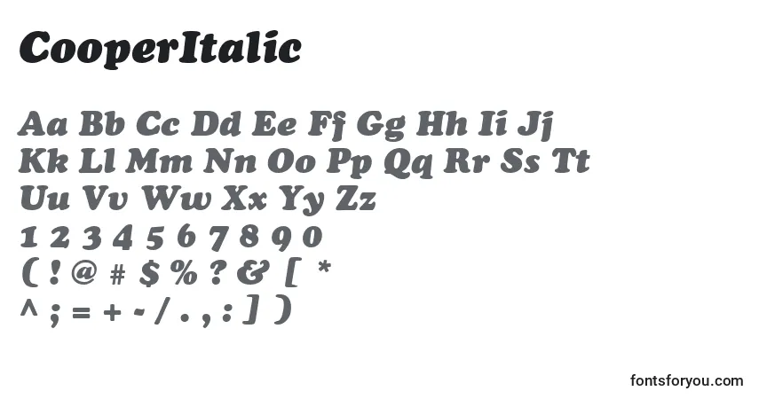 CooperItalic-fontti – aakkoset, numerot, erikoismerkit