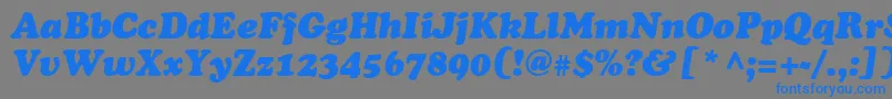 Czcionka CooperItalic – niebieskie czcionki na szarym tle