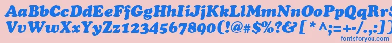 CooperItalic Font – Blue Fonts on Pink Background