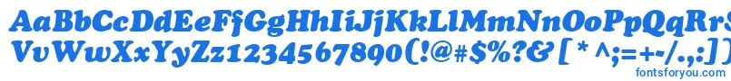 Czcionka CooperItalic – niebieskie czcionki