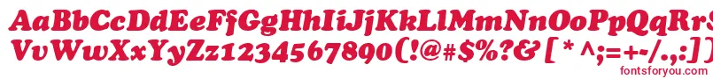 Czcionka CooperItalic – czerwone czcionki na białym tle