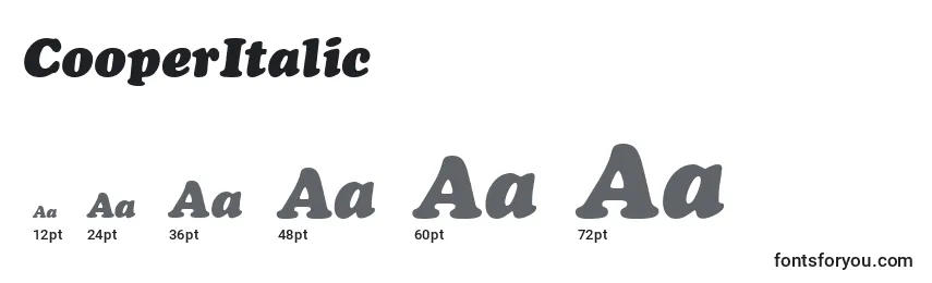 CooperItalic Font Sizes