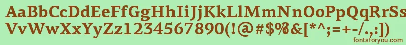 PfagoraserifproBold Font – Brown Fonts on Green Background