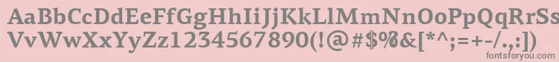 フォントPfagoraserifproBold – ピンクの背景に灰色の文字