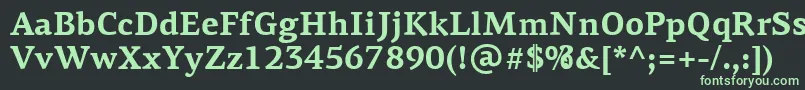 フォントPfagoraserifproBold – 黒い背景に緑の文字