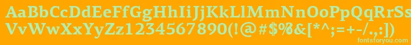 PfagoraserifproBold Font – Green Fonts on Orange Background