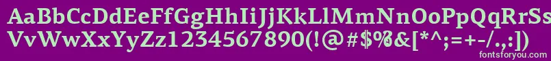 PfagoraserifproBold Font – Green Fonts on Purple Background