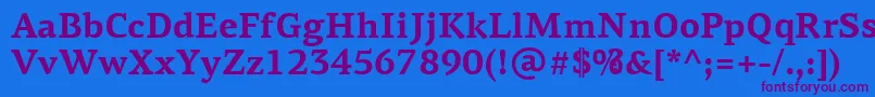 PfagoraserifproBold Font – Purple Fonts on Blue Background