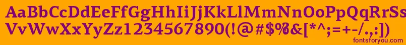 PfagoraserifproBold Font – Purple Fonts on Orange Background