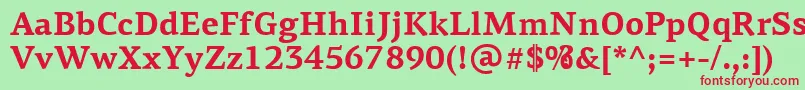 PfagoraserifproBold Font – Red Fonts on Green Background