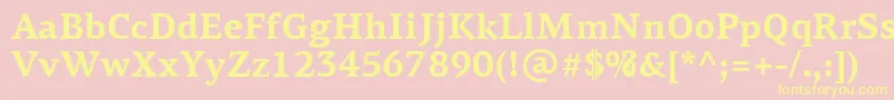 PfagoraserifproBold Font – Yellow Fonts on Pink Background