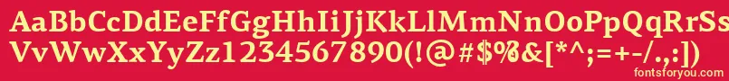 PfagoraserifproBold Font – Yellow Fonts on Red Background