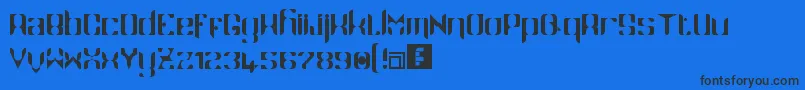 Namaskar-Schriftart – Schwarze Schriften auf blauem Hintergrund