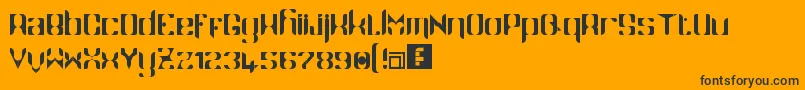 Namaskar-Schriftart – Schwarze Schriften auf orangefarbenem Hintergrund