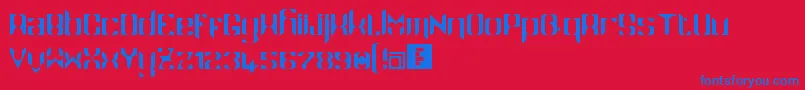 Namaskar Font – Blue Fonts on Red Background